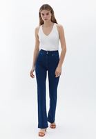 Women Blue High Rise Bootcut Pants