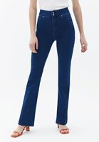 Women Blue High Rise Bootcut Pants