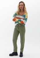 Bayan Çok Renkli Loose-Fit Çizgili Kazak