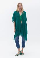 Women Green Midi Legth Basic Kimono