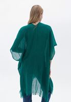 Women Green Midi Legth Basic Kimono