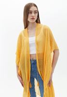 Women Yellow Midi Legth Basic Kimono