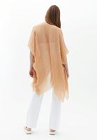 Women Beige Midi Legth Basic Kimono