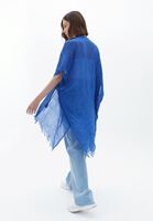 Women Blue Midi Legth Basic Kimono