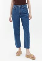 Women Blue High Rise Mom Fit Pants