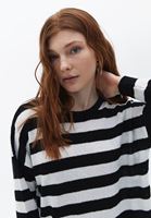 Women Mixed Striped Knitwear Sweater