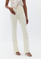 Women Beige High Rise Bootcut Pants