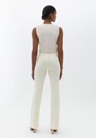 Women Beige High Rise Bootcut Pants