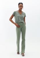 Women Green High Rise Bootcut Pants