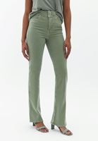 Women Green High Rise Bootcut Pants