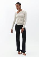 Women Black High Rise Bootcut Pants