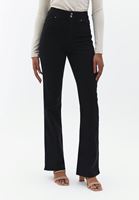 Women Black High Rise Bootcut Pants