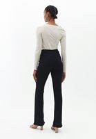 Women Black High Rise Bootcut Pants