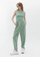 Women Green Soft Touch High Rise Jogger Pants