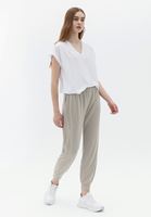 Bayan Bej Yumuşak Dokulu Jogger Pantolon ( MODAL )