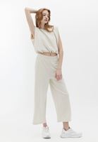 Women Cream High Rise Culotte Pants