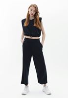 Women Black High Rise Culotte Pants