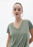 Women Green Soft Touch V-neck Tshirt