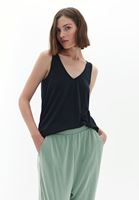 Women Black Soft Touch V-neck Singlet