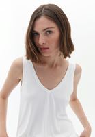 Women Cream Soft Touch V-neck Singlet