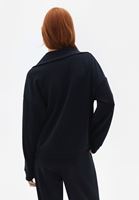 Bayan Siyah Loose-Fit Sweatshirt ( MODAL )