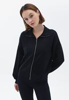 Women Black Soft Touch Loose Fit Sweatshirt