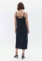 Women Black Maxi Dress with Thin Straps