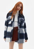 Women Mixed Oversize Shirt Jacket