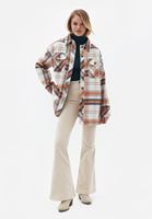 Women Mixed Oversize Shirt Jacket