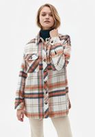 Women Mixed Oversize Shirt Jacket