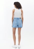 Women Blue Cotton Denim Shorts