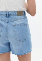 Women Blue Cotton Denim Shorts