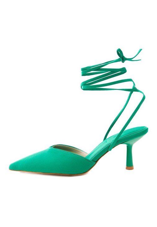 靴 OHGA Green check pumps Green Lace-up Heels Online Shopping | OXXOSHOP