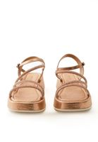 Women Gold Sandals with Straps