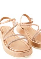 Women Gold Sandals with Straps