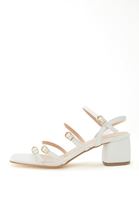 Women White Heels with Thin Straps