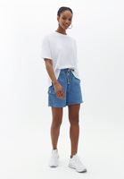 Women Blue High Rise Denim Shorts