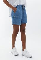 Women Blue High Rise Denim Shorts