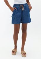 Women Blue High Rise Denim Shorts