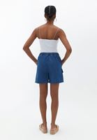 Women Blue High Rise Denim Shorts