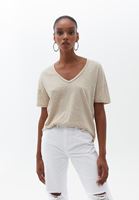 V Yaka Oversize Tişört ve Straight-Fit Pantolon Kombini