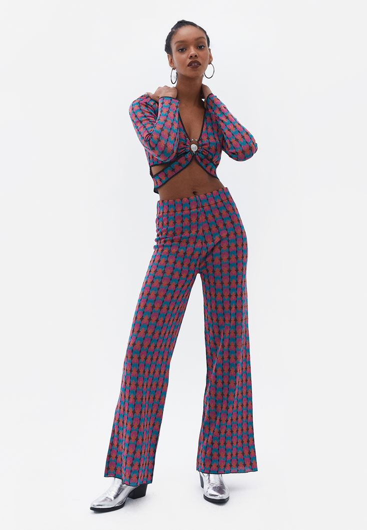 Women Mixed Crop top with Buckle Detail