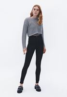 Women Black Ultra High Rise Skinny Pants