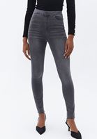 Bayan Gri Ultra Yüksek Bel Skinny Pantolon