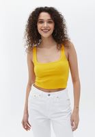 Women Yellow Cotton Crop Singlet