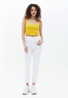 Women Yellow Cotton Crop Singlet