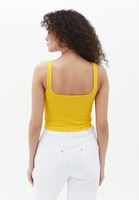 Women Yellow Cotton Crop Singlet