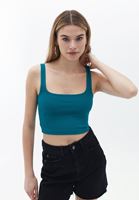 Women Green Cotton Crop Singlet