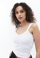 Women White Cotton Singlet