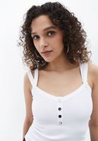 Women White Cotton Singlet